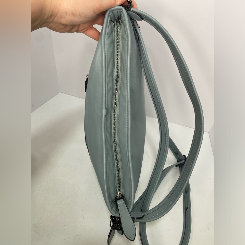 2 Way COACH - SOFT TABBY HOBO Light Blue Sage Pewter Leather Crossbody Bag C6340 - Picture 7 of 16